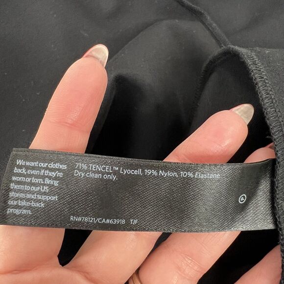 Eileen Fisher Size M Tencel Jacket Long Black Open Front Patch Pockets Stretch - Picture 8 of 10